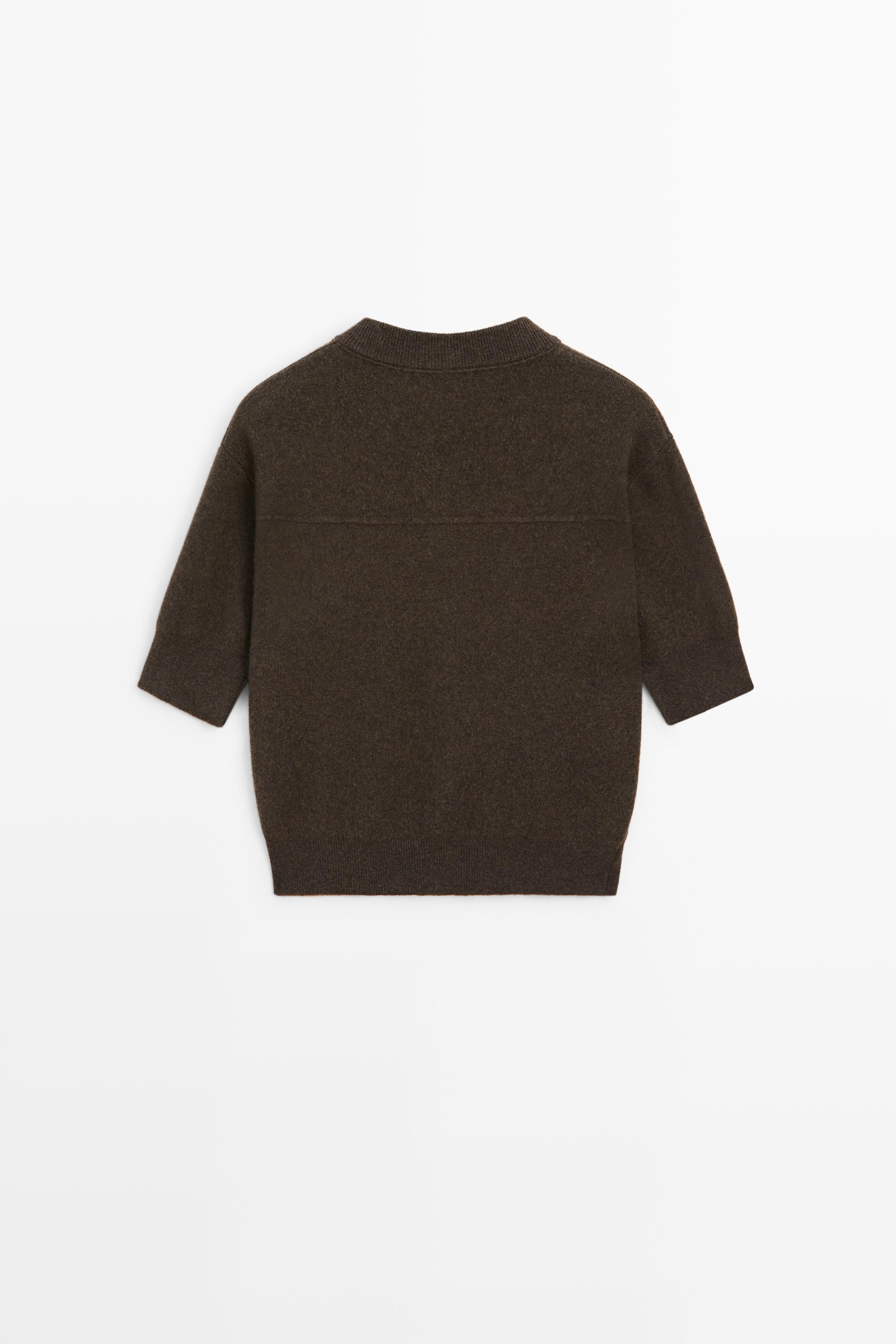 Short sleeve knit cardigan with pockets